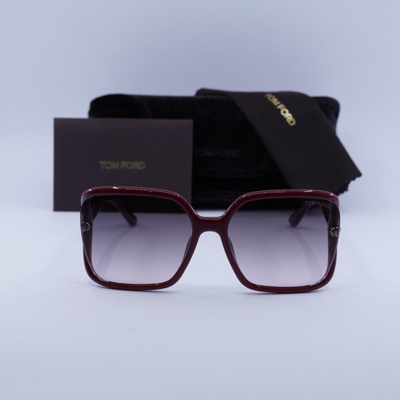 Tom Ford Solange-02 FT1089 75B Square Sunglasses - Shiny Fuxia/Smoke Gradient main image 7